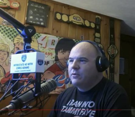 Watch me record the opening for my broadcast radio show Interstate 40